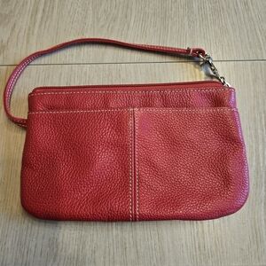 Soprano Red Leather Wristlet